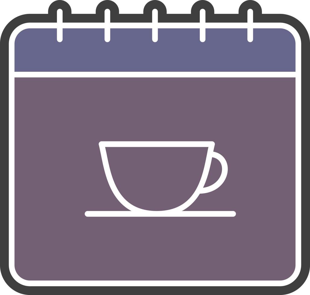 Calendar, tea, coffee, cup color icon vector
