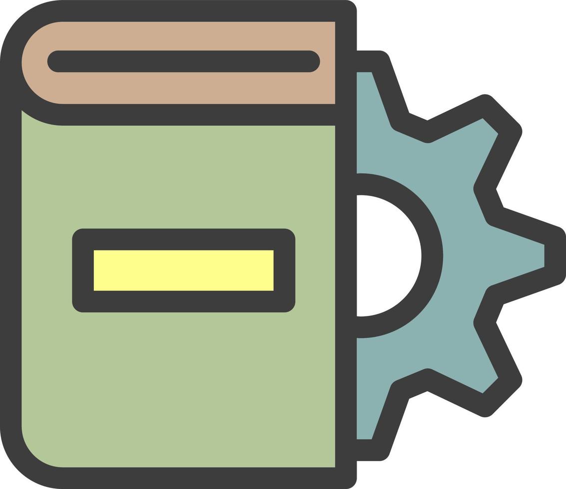 book, settings color icon vector