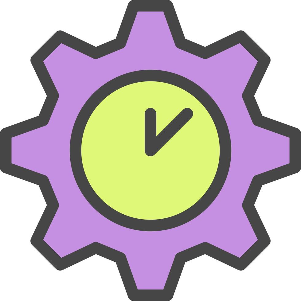 setting, clock color icon vector