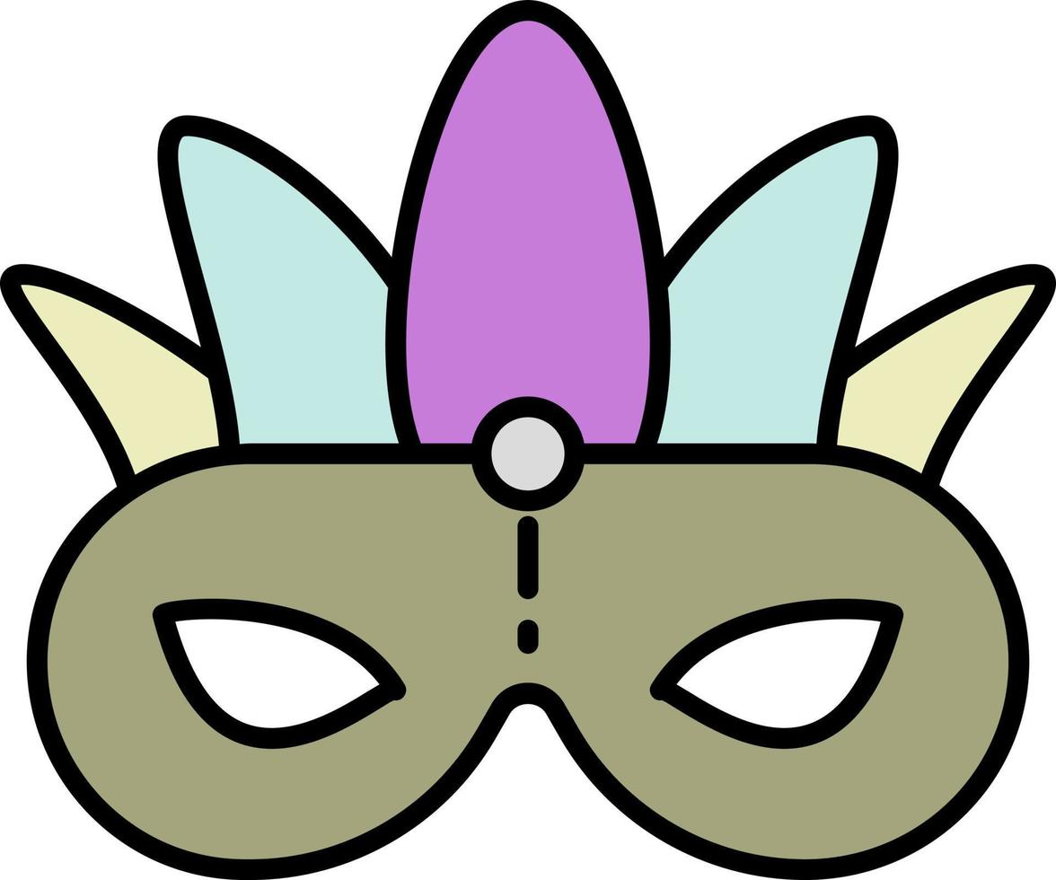 Mardi gras, mask color icon vector