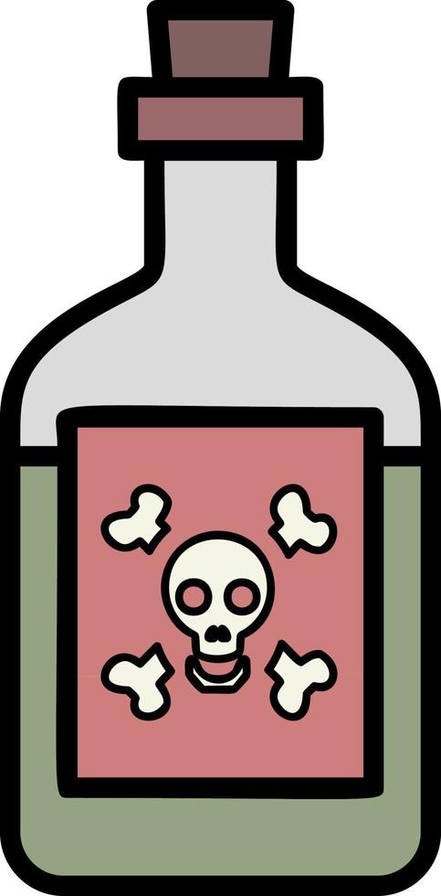 Bottle of poison color icon vector