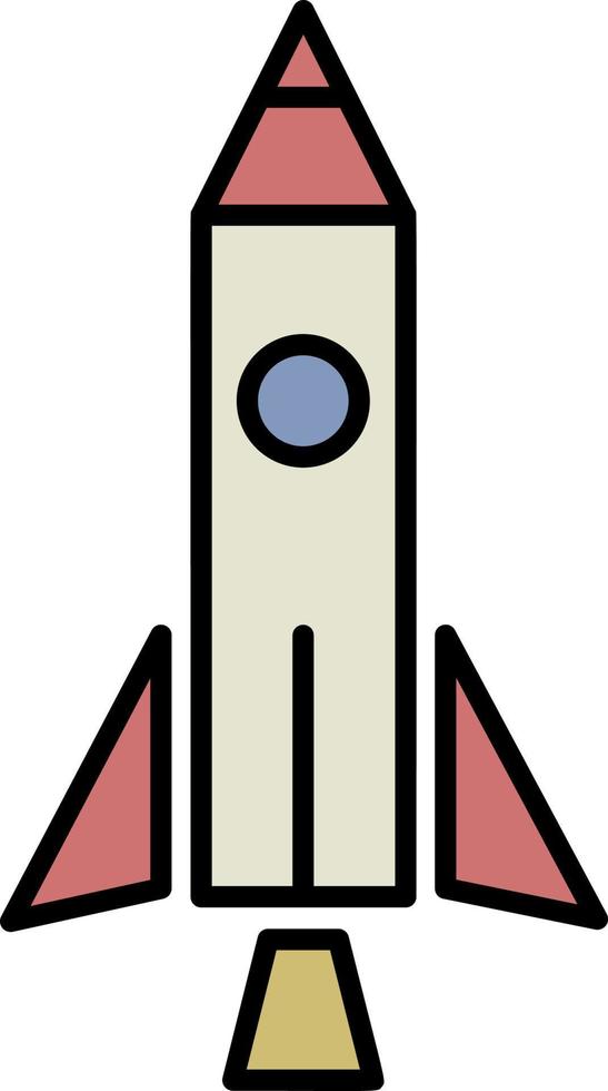 Rocket outline color icon vector