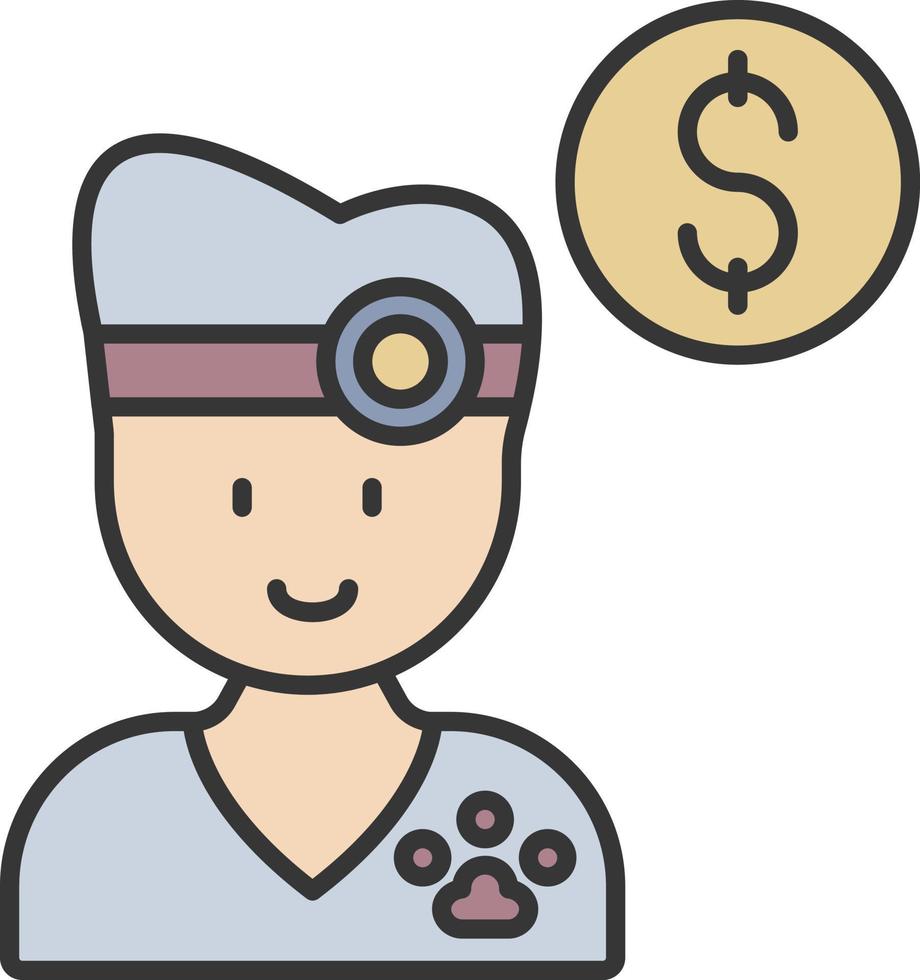 cost, veterinary color icon vector