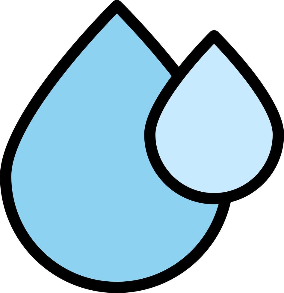 gotas, icono de color de agua vector