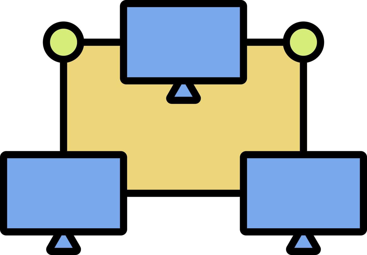 computer, connection color icon vector