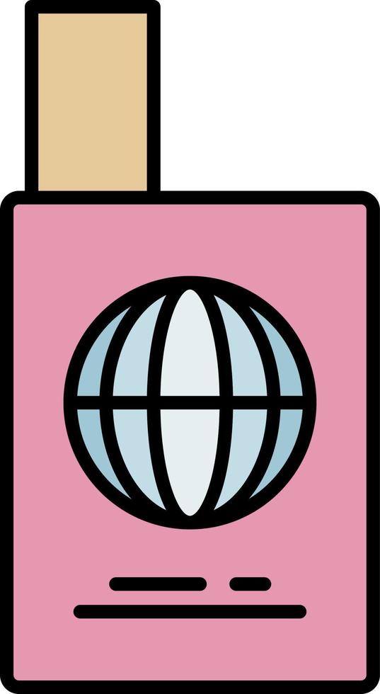 icono de color de pasaporte vector