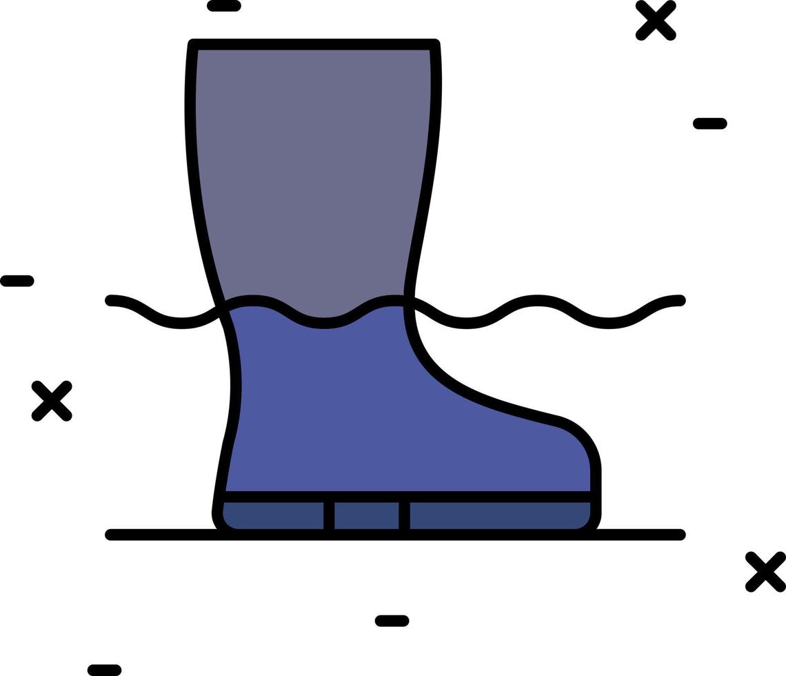 icono de color de botas impermeables vector