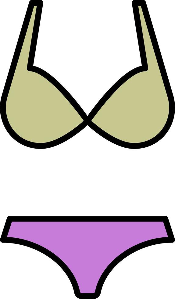 mardi gras, icono de color de bikini vector