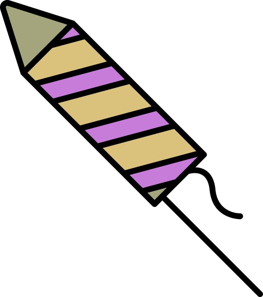 Mardi gras, rocket, fireworks color icon vector