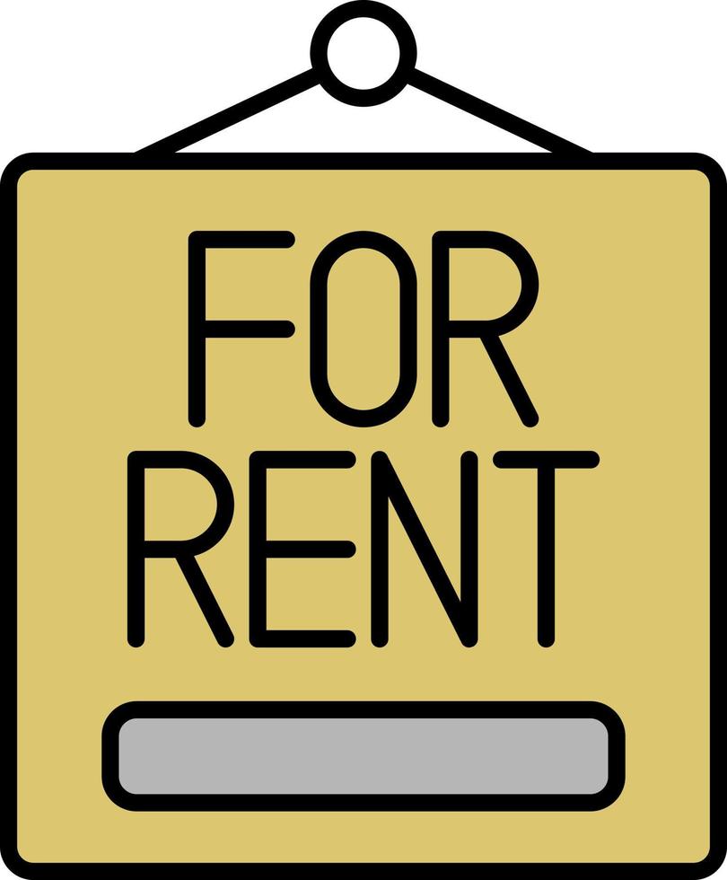 for rent, nameplate color icon vector