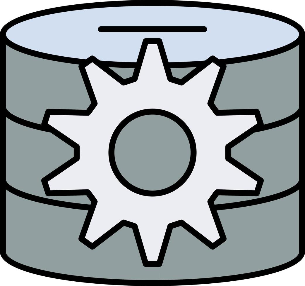 data manege, database, setting color icon vector