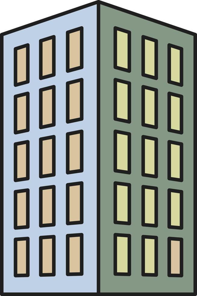 icono de color de contorno de edificio vector