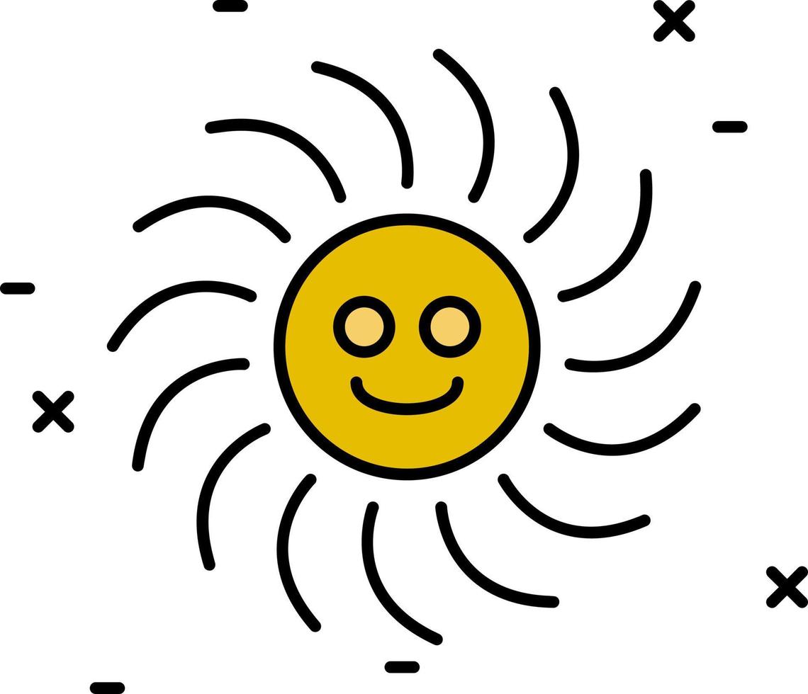 icono de color de sol vector