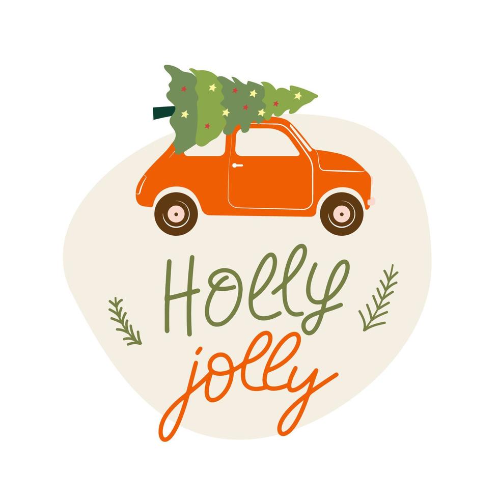 Merry christmas hand drawn lettering banner. Text calligraphy inscription card design. vector