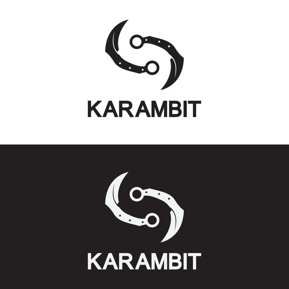 Karambit knife icon logo design vector template