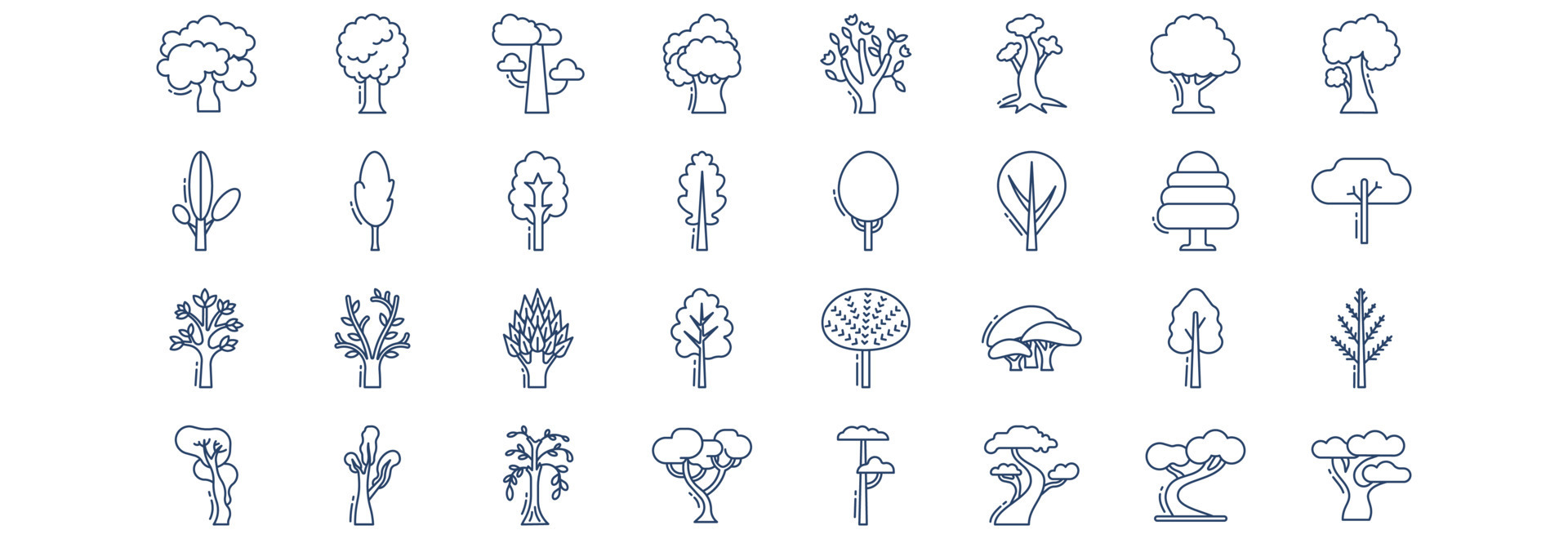 Collection of icons related to Tree, including icons like Apple, Locust ...