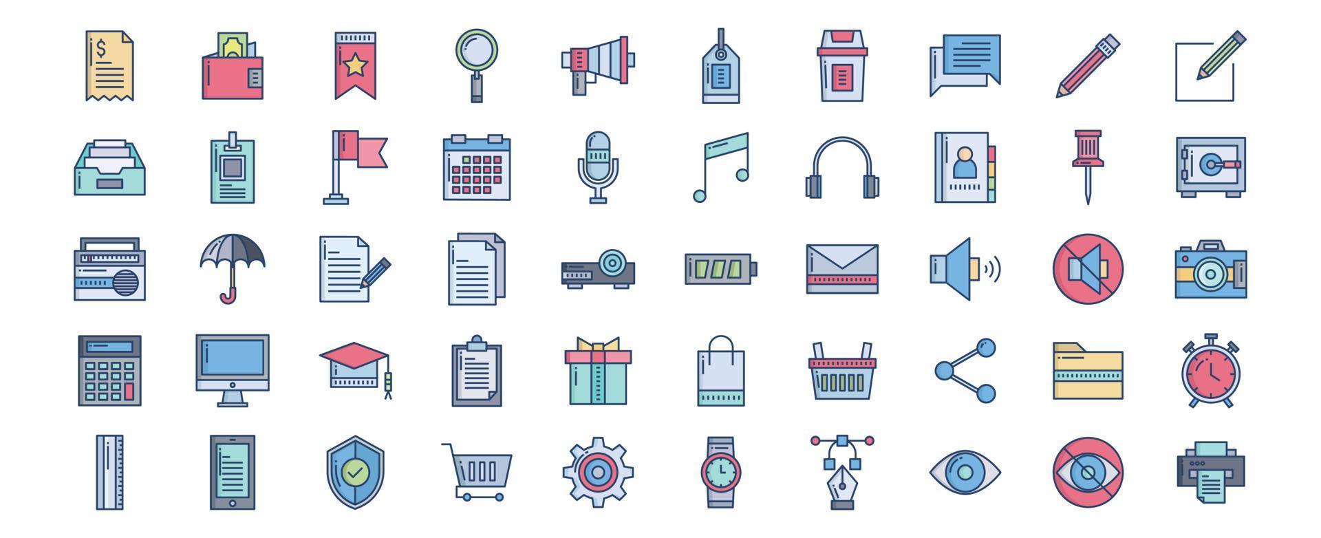 Collection of icons related to Ui Design and web icons, including icons like chat, share, edit, inbox and more. vector illustrations, Pixel Perfect set