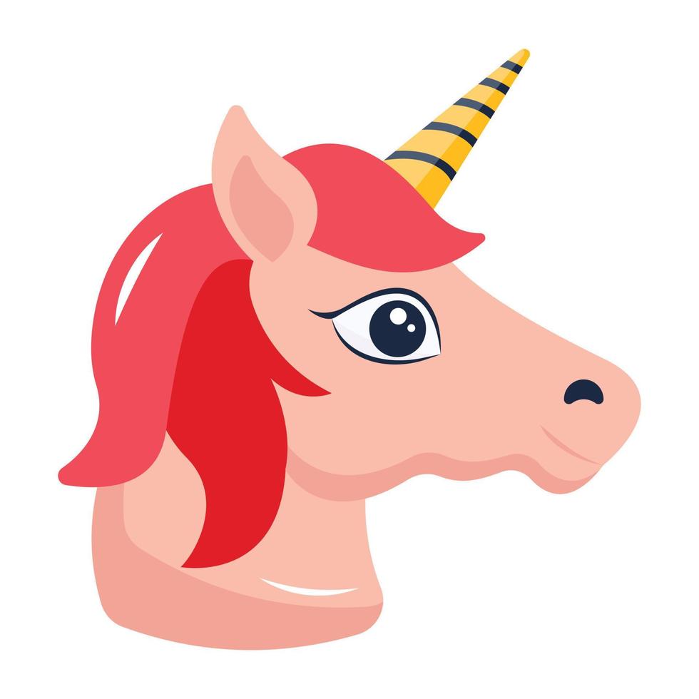 animal de fantasía, icono de estilo plano de unicornio vector