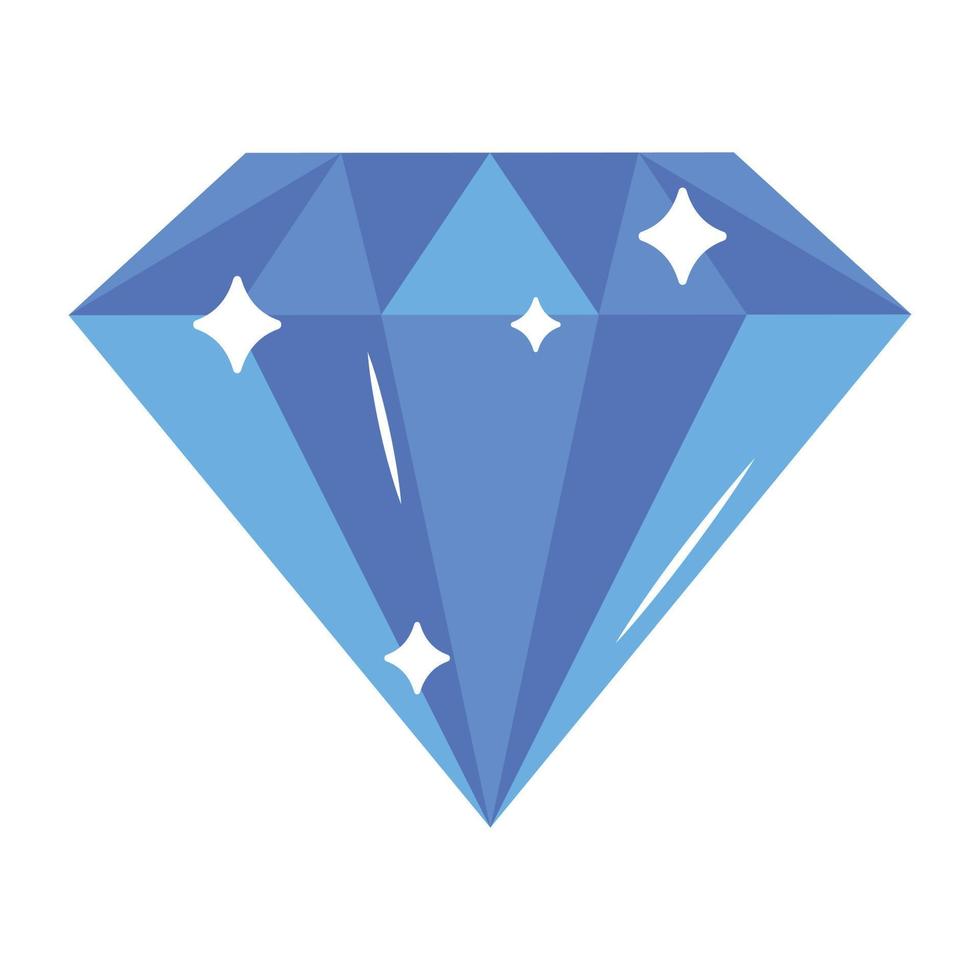 un diseño de icono plano de diamante vector