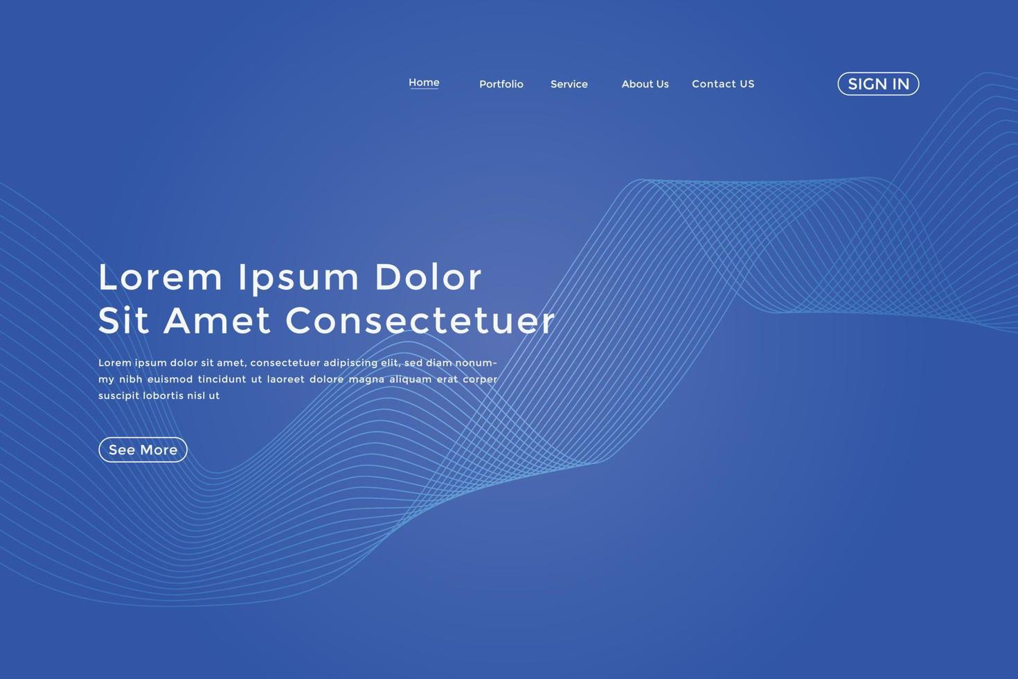 Abstract line wave radial gradient landing page. Modern colorful wavy line abstract landing page vector