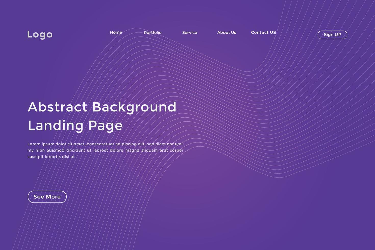 Abstract line wave radial gradient landing page. Modern colorful wavy line abstract landing page vector