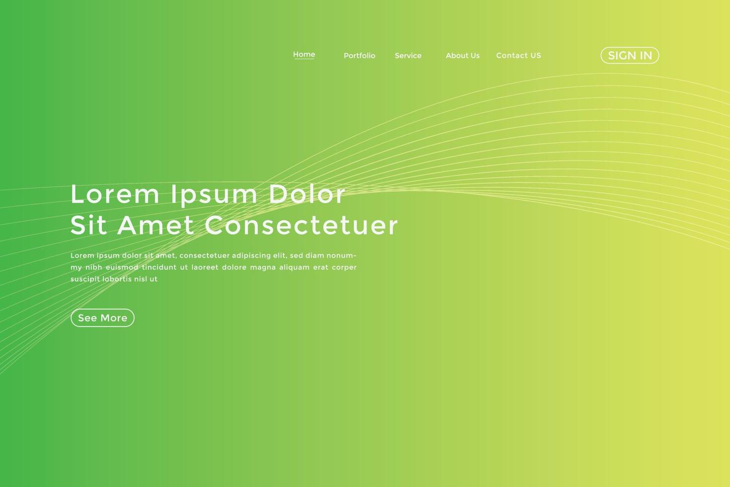 Modern colorful wavy line landing page Design. wave curve abstract landing page vector