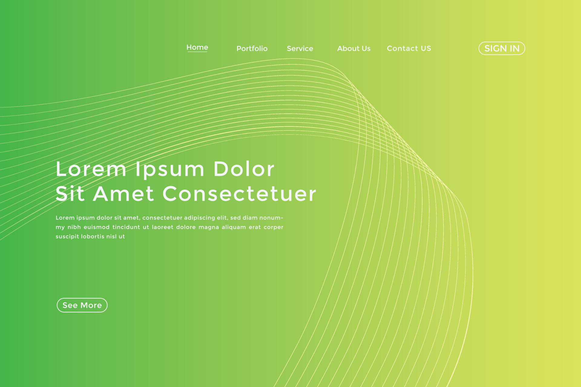 Abstract line wave gradient landing page. Modern colorful wavy line ...