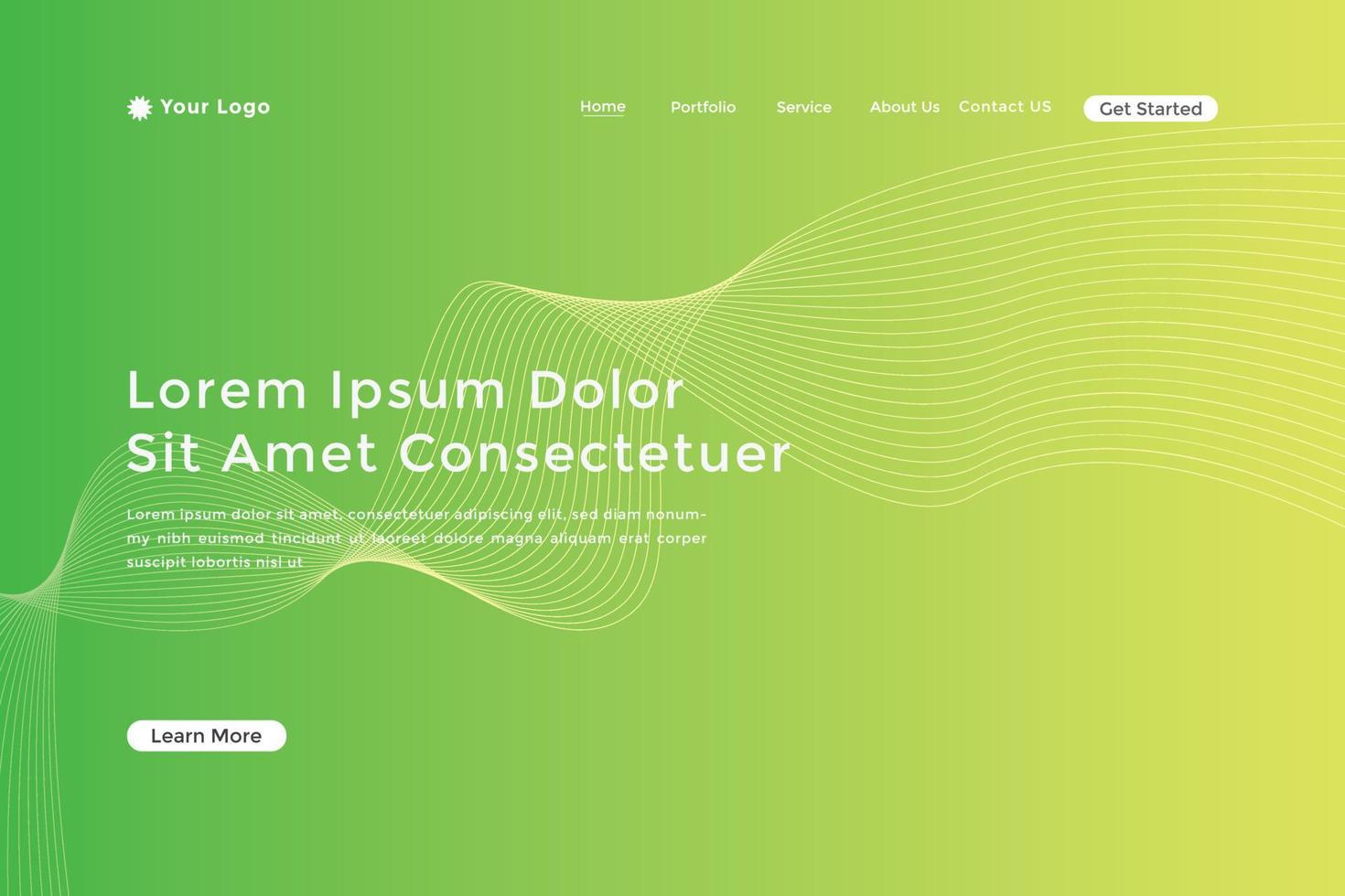 Modern colorful wavy line landing page Design. wave curve abstract landing page vector