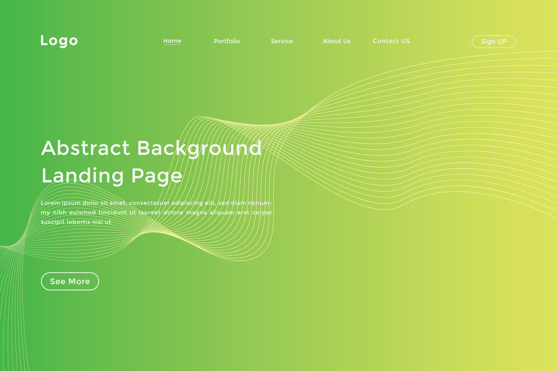 Modern colorful wavy line landing page Design. wave curve abstract ...