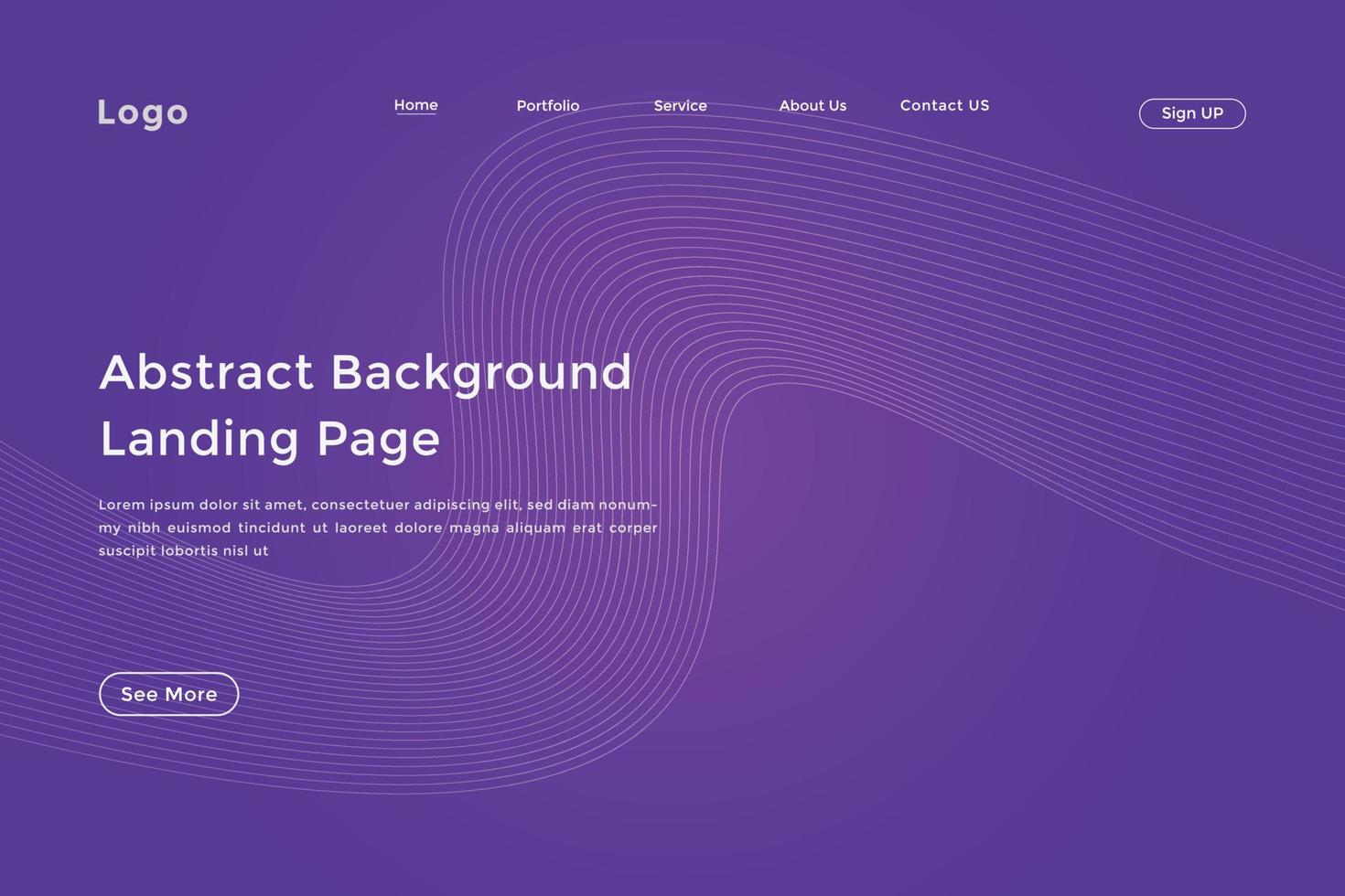 Abstract line wave radial gradient landing page. Modern colorful wavy line abstract landing page vector