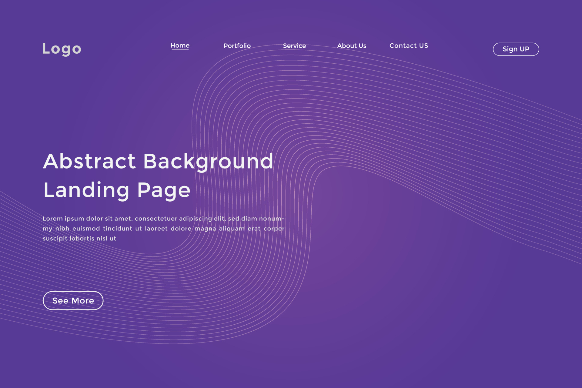 Abstract line wave radial gradient landing page. Modern colorful wavy ...