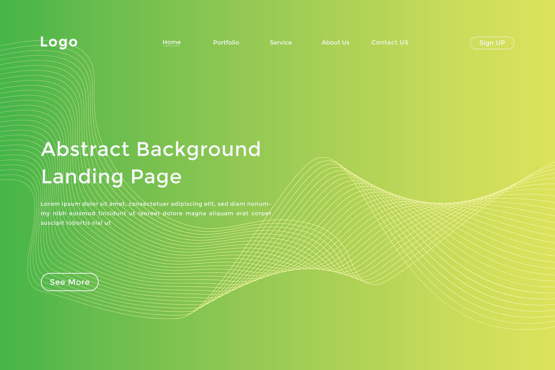 Modern colorful wavy line landing page Design. wave curve abstract ...