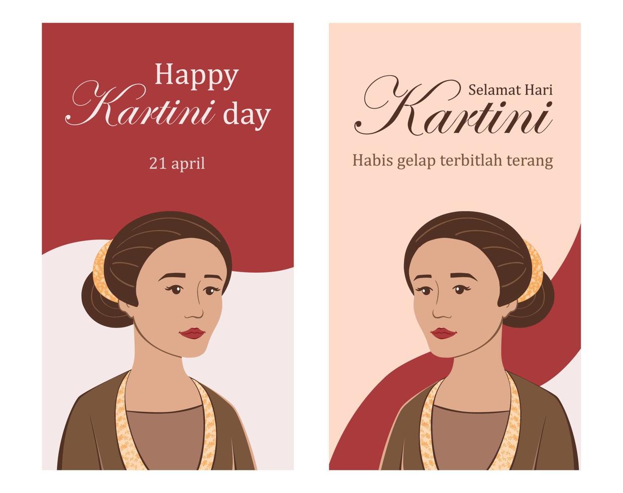 Selamat hari Kartini. Translation Happy Kartini day. vector