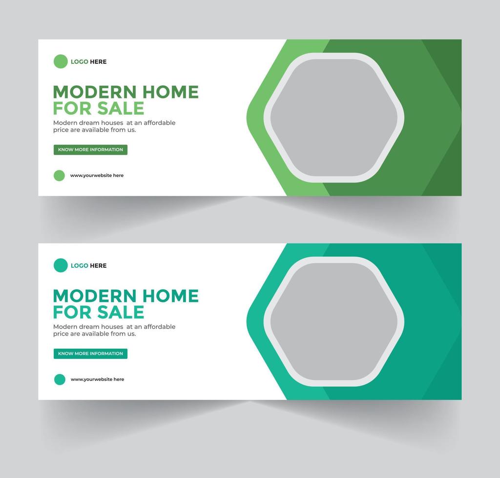 Real estate social media facebook cover web banner template vector