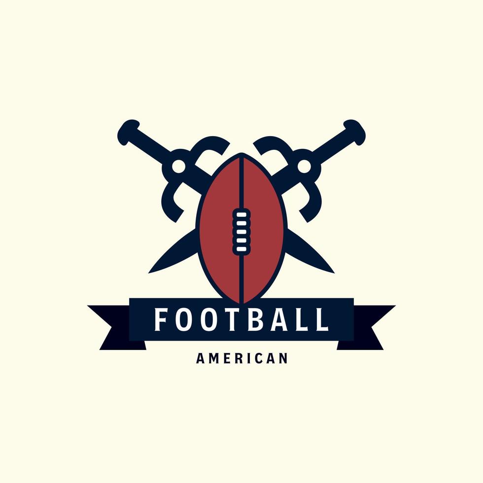 vector american football vintage logo with sword template illustration design