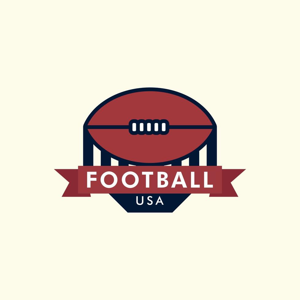 diseño de ilustración de plantilla de vector de logotipo de estilo vintage americano de fútbol