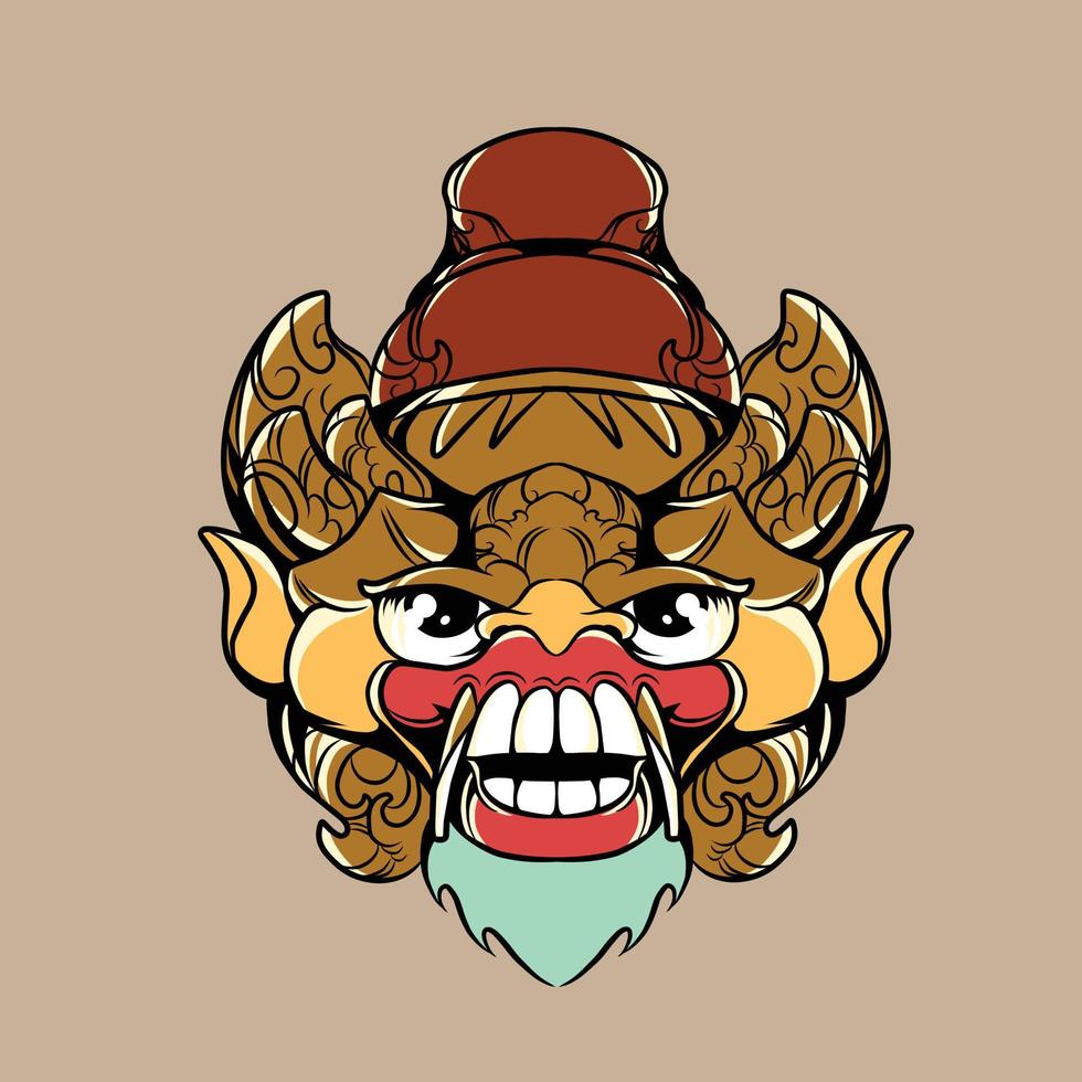 balinese mask vector illustration specially made for branding, advertising and so on