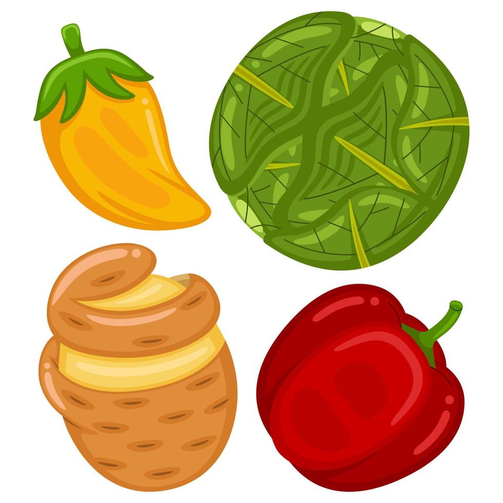 Cute Vegetables Pack Vector