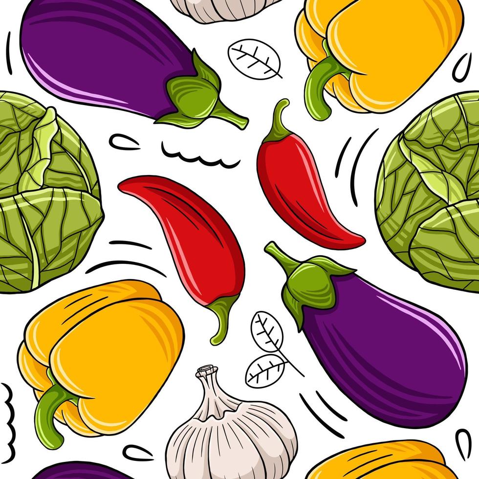 Vegetables Seamless Pattern Vector