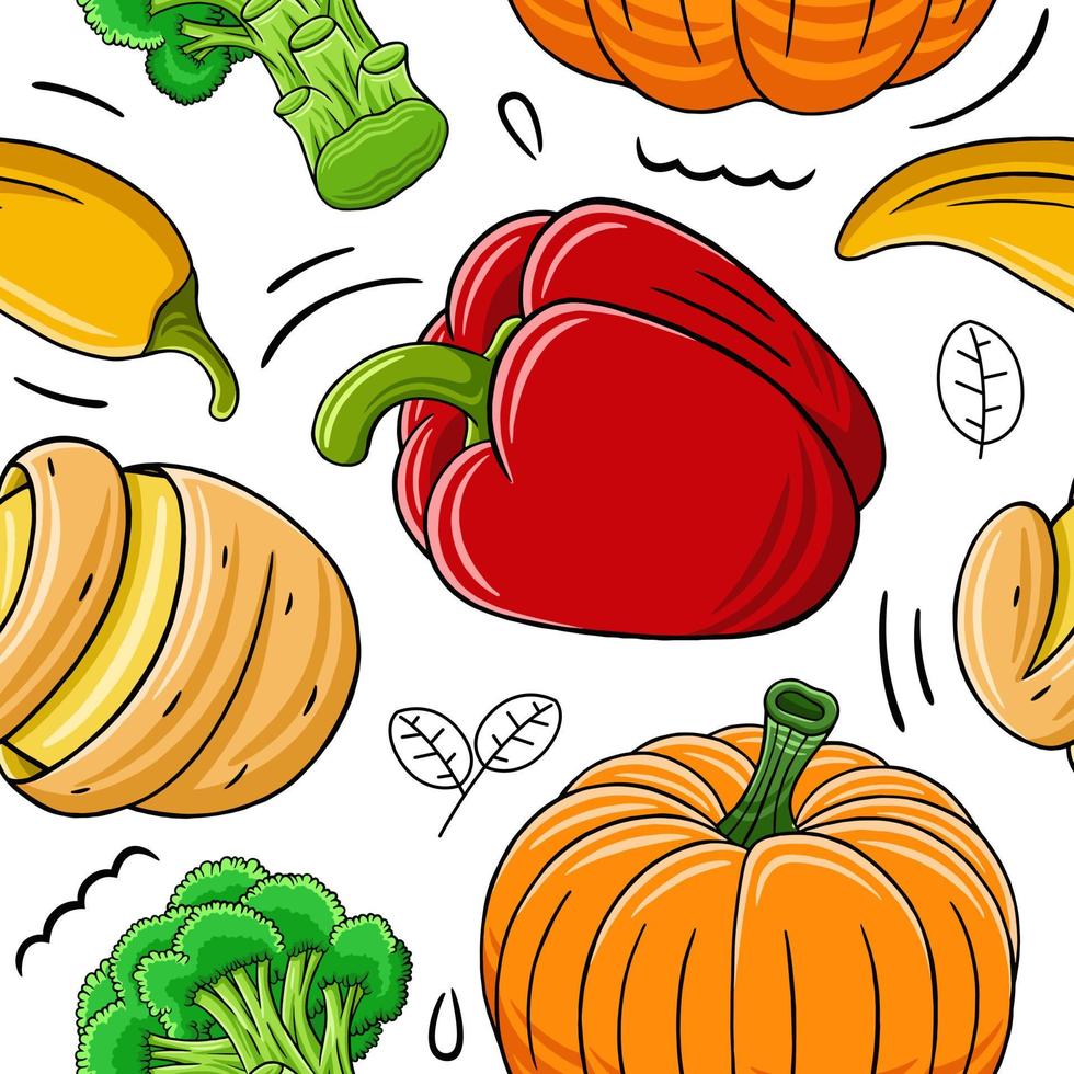 Vegetables Seamless Pattern Vector