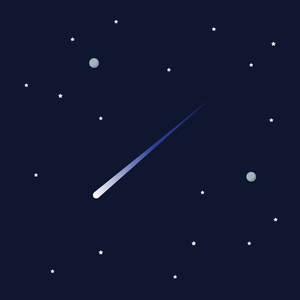 cometa en el fondo del espacio vector