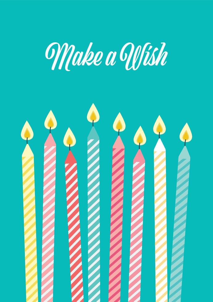 conjunto de velas de cumpleaños de colores en estilo plano vector