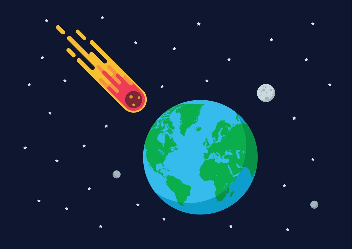 Giant asteroid is approaching the earth vector