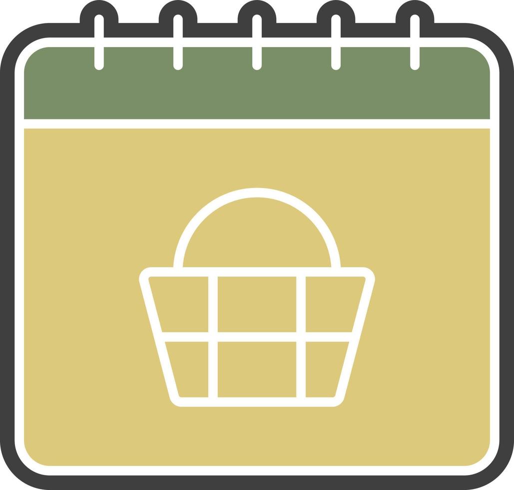 Calendar, basket, market color icon vector