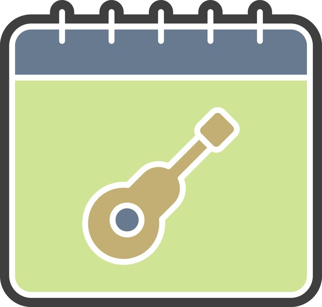 Calendar, guitar color icon vector