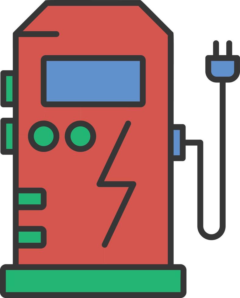 Electric apparatus for refueling color icon vector