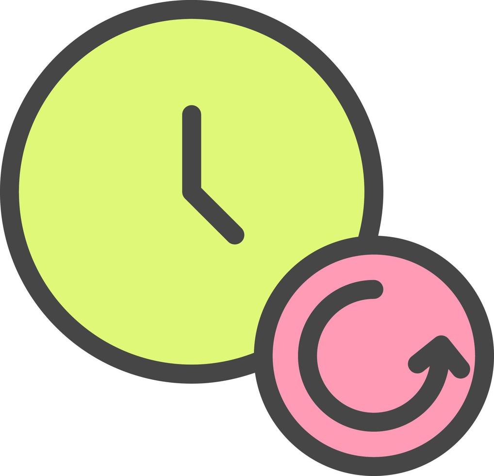 time, rewind color icon vector