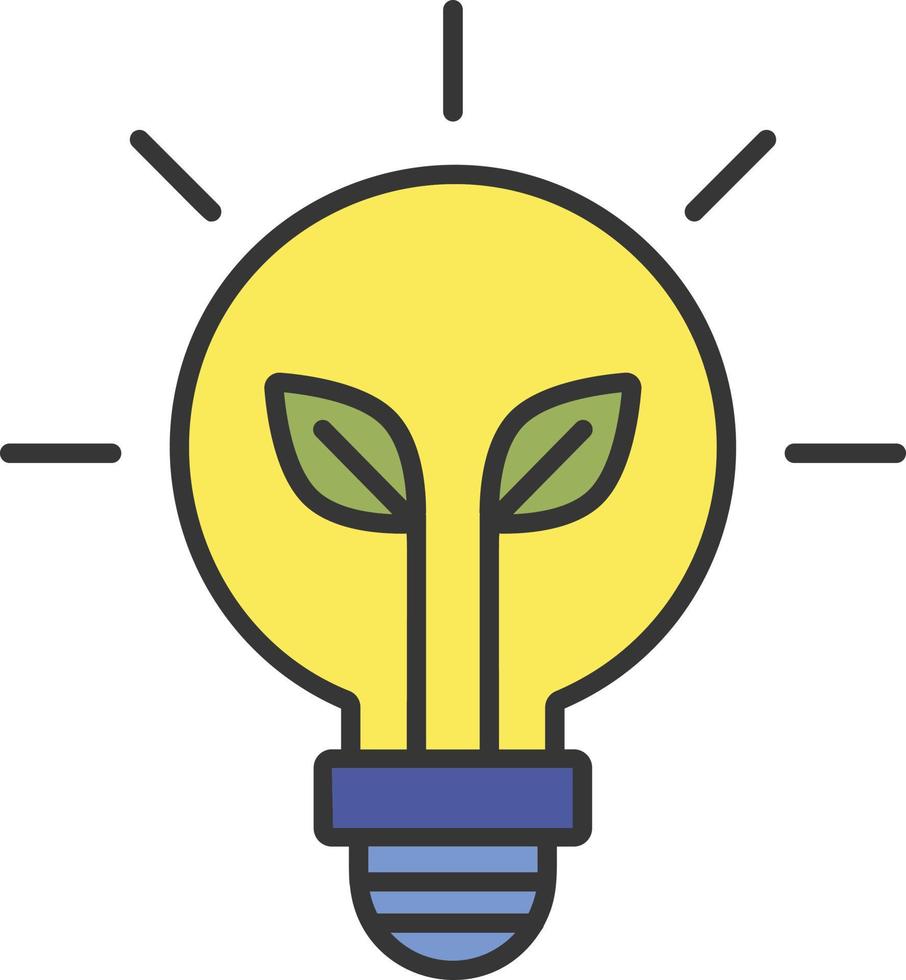 Light bulb with a plant inside color icon vector