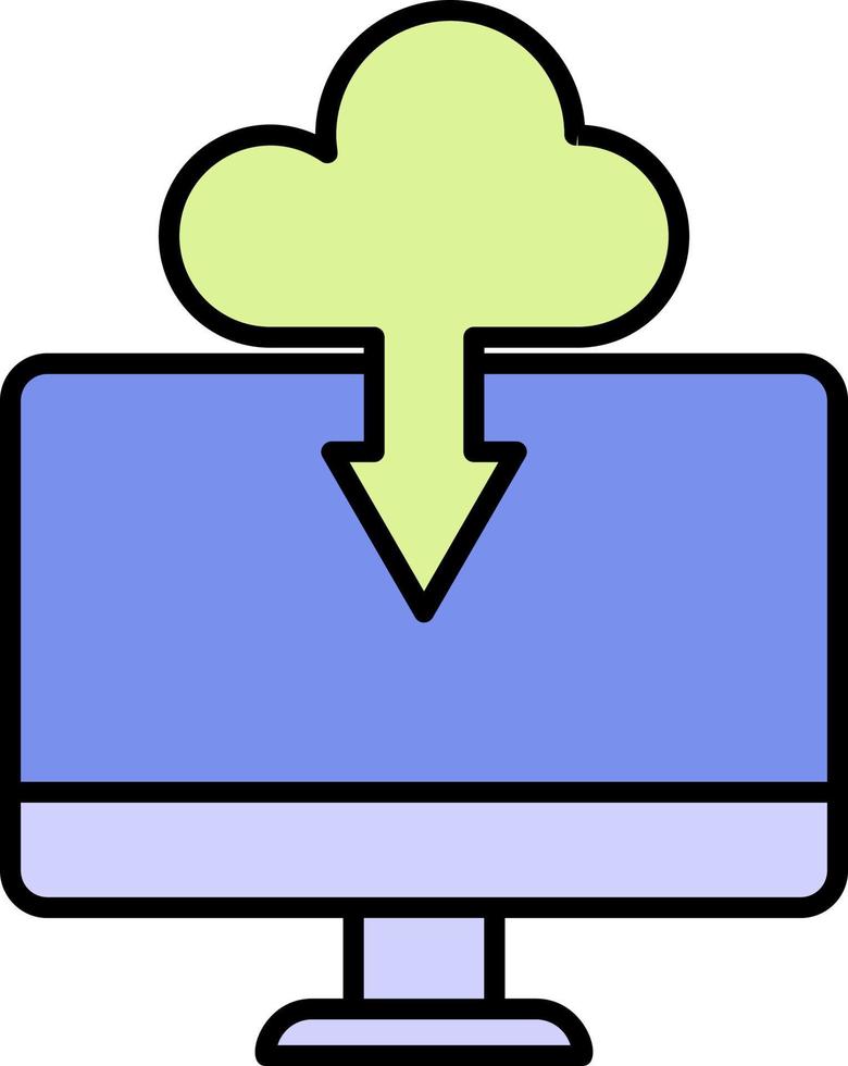 cloud, computer color icon vector