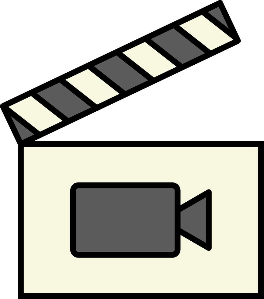frame movie, clapperboard color icon vector